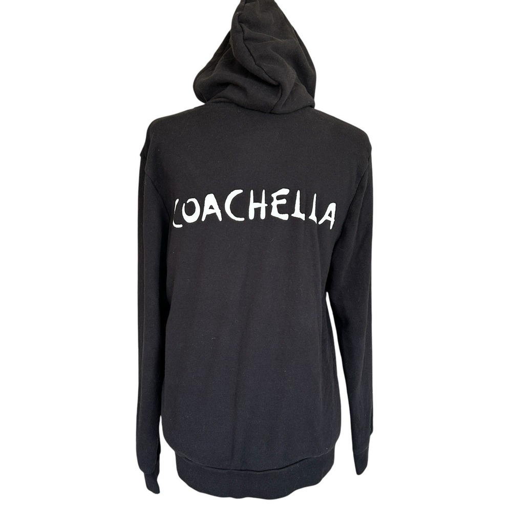H&M X Coachella Festival Hoodie Jacket Small Grunge Streetwear Black Full Zip